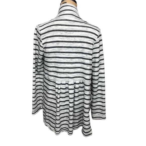 ALTAR’D State Raw Hem Striped Sweater Jacket Gray and White Size Small - Picture 6 of 10